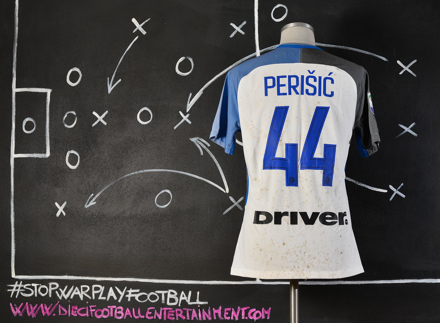 INTERNAZIONALE F.C. 2017/2018 PHOTOMATCHED UNWASHED MATCH WORN SHIRT vs SAMPDORIA * PERISIC IVAN *