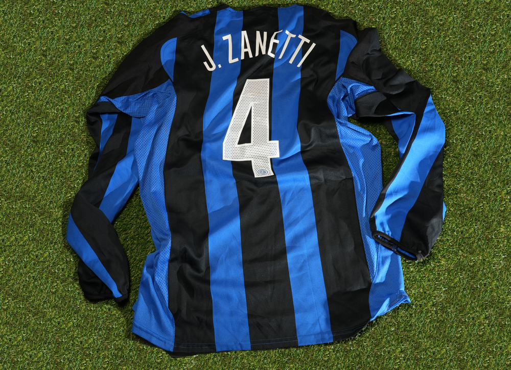 INTERNAZIONALE F.C. 2004/2005 UNWASHED MATCH WORN SHIRT vs LECCE with COA * ZANETTI JAVIER * - Image 4
