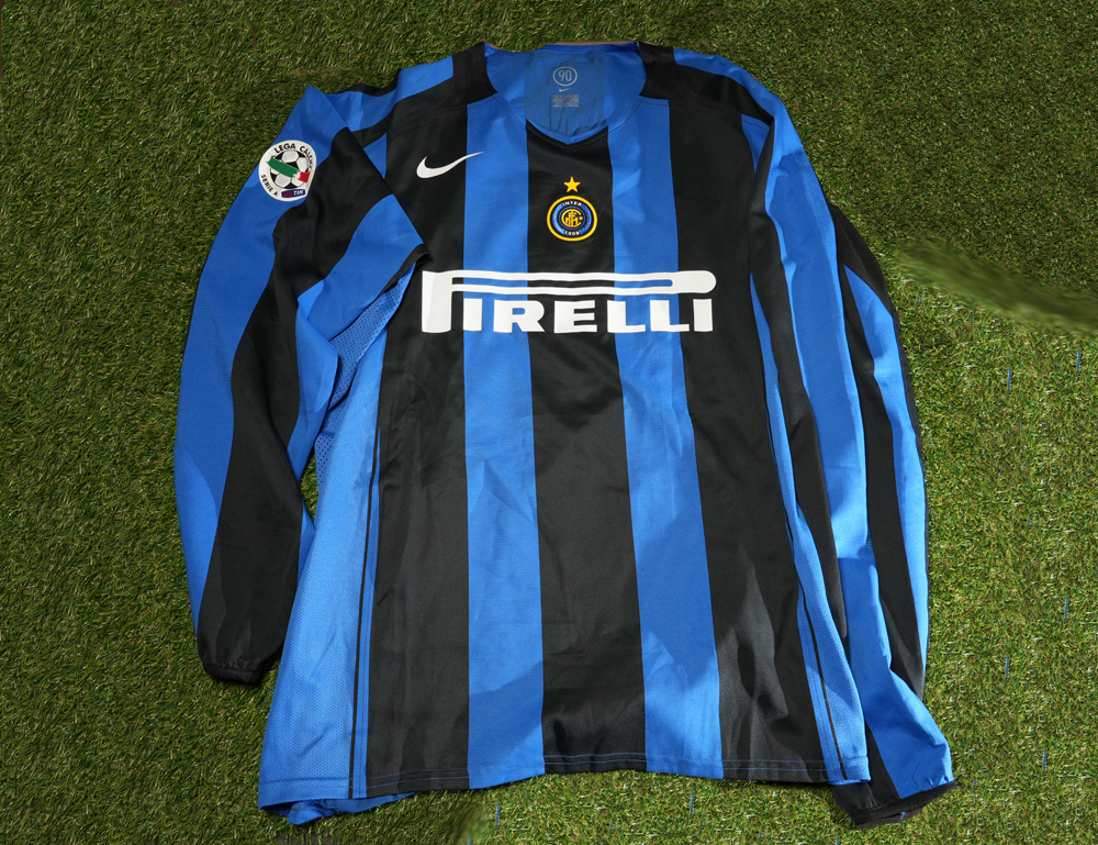 INTERNAZIONALE F.C. 2004/2005 UNWASHED MATCH WORN SHIRT vs LECCE with COA * ZANETTI JAVIER * - Image 3