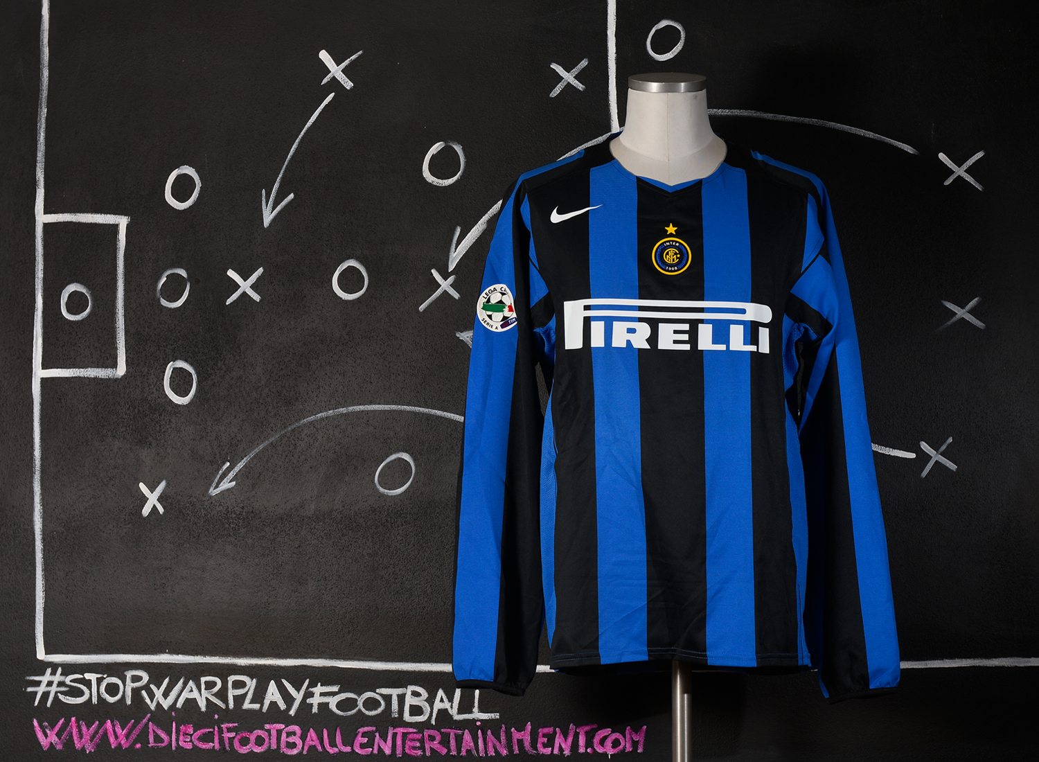 INTERNAZIONALE F.C. 2004/2005 UNWASHED MATCH WORN SHIRT vs LECCE with COA * ZANETTI JAVIER *